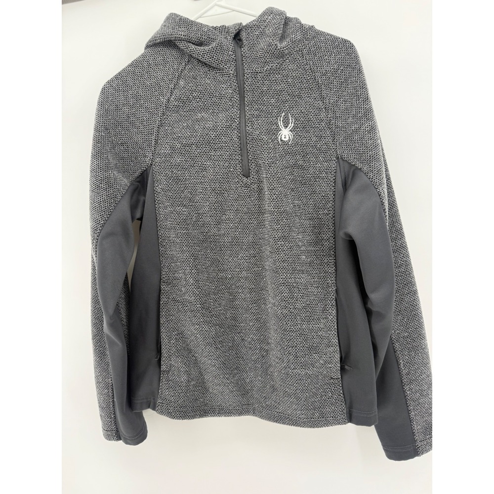 Spyder‎ Active Pullover Hoodie Gray Quarter Zip Athletic Womens Small Textured